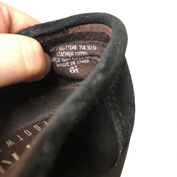 Vtg 90's Y2K Esprit Suede Loafer Black Platform Square Toe Sz 6.5 Retro Grunge - Picture 7 of 10